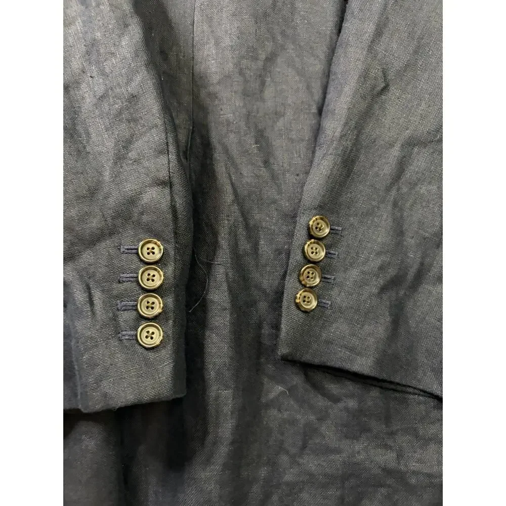 VTG Polo Ralph Lauren Blazer Men’s XXL Navy 100% Linen Sport Coat Jacket Macau